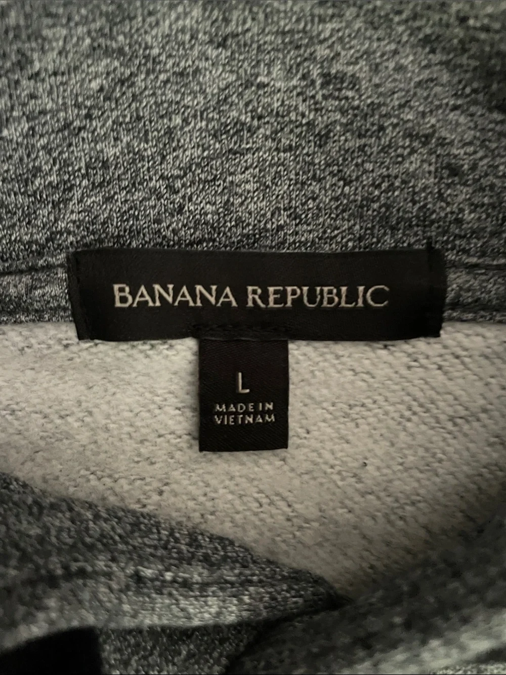 Banana Republic - Men's Dark Heathered Gray Hooded Pullover Sweatshirt